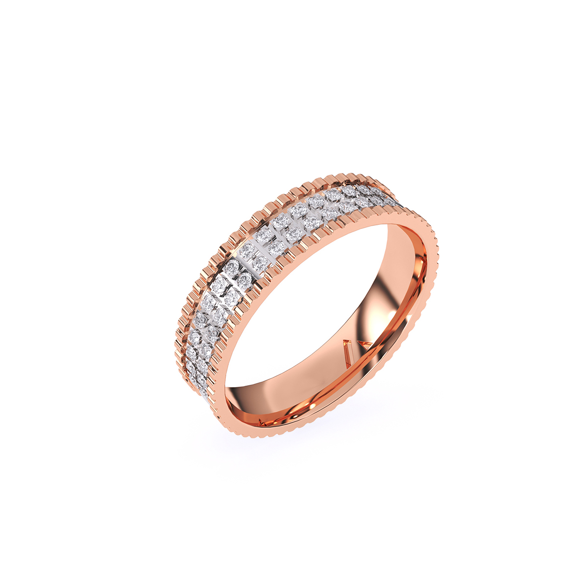 Stylish Two Line Diamond Band For Women